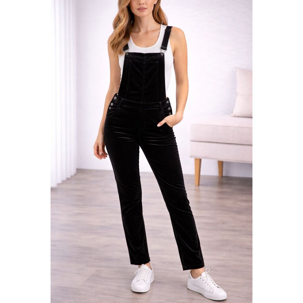 Kendall & Kylie Jumpsuit 26 Black Velvet Adjustable One Piece